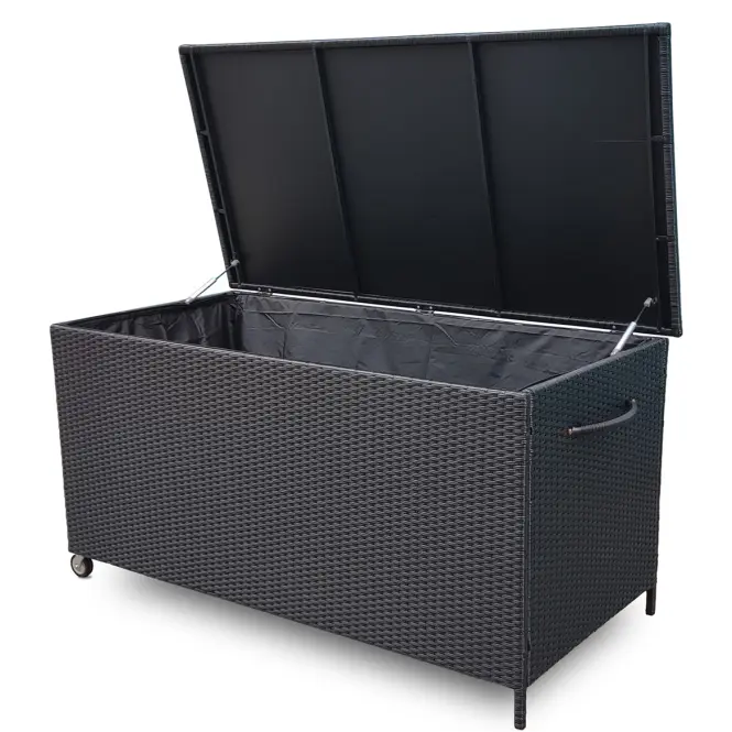 Tejn technorattan kerti láda 80x80x160 fekete