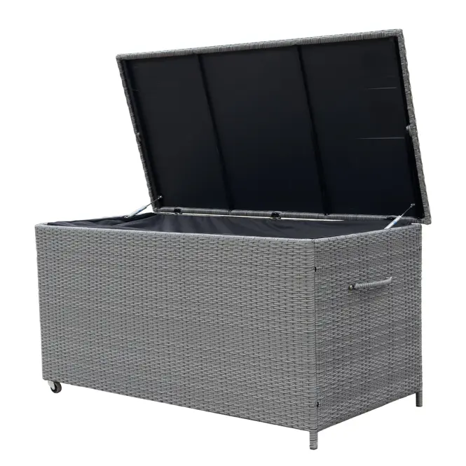 Tejn technorattan kerti láda 80x80x160 szürke