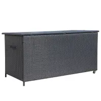 Tejn technorattan kerti láda 55x64x136 fekete