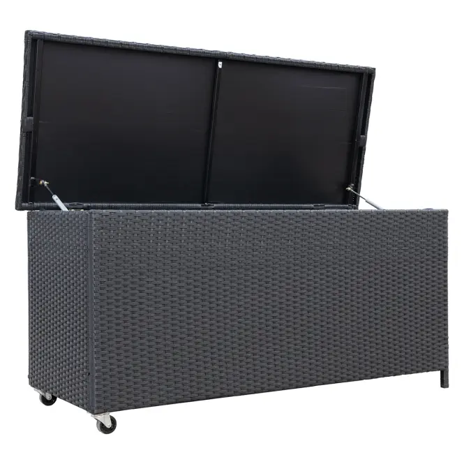 Tejn technorattan kerti láda 55x64x136 fekete