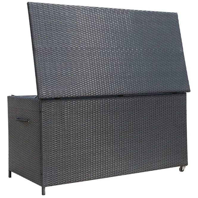 Tejn technorattan kerti láda 55x64x136 fekete