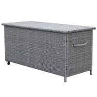Tejn technorattan kerti láda 55x64x136 szürke