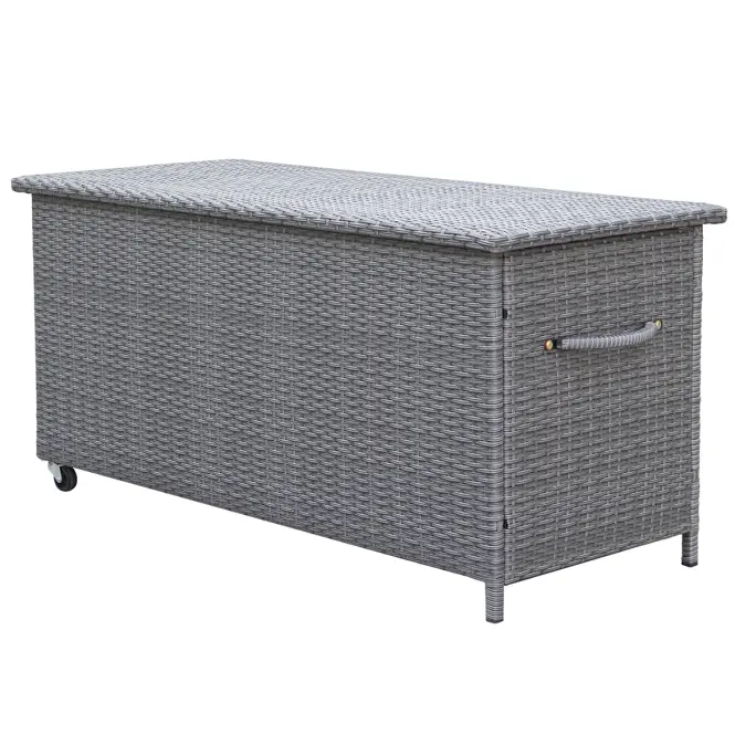 Tejn technorattan kerti láda 55x64x136 szürke