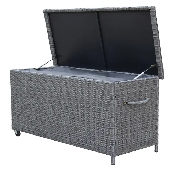 Tejn technorattan kerti láda 55x64x136 szürke