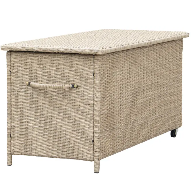 Tejn technorattan kerti láda 55x64x136 natúr