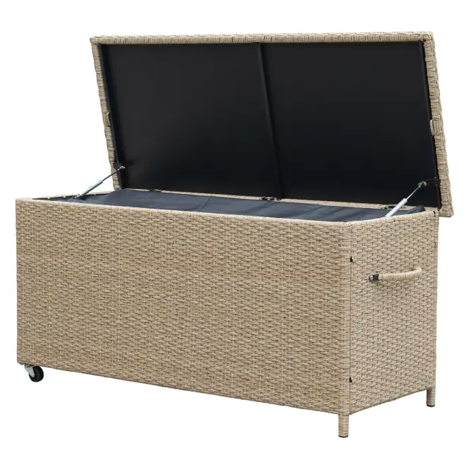 Tejn technorattan kerti láda 55x64x136 natúr