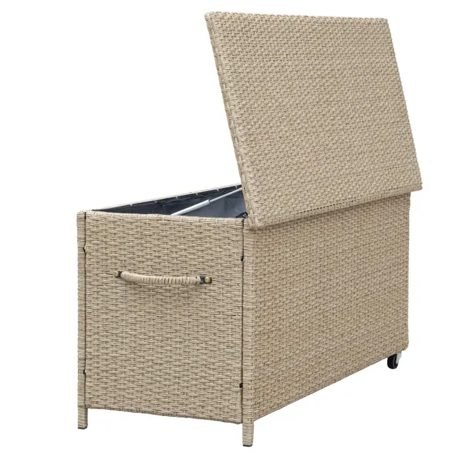Tejn technorattan kerti láda 55x64x136 natúr