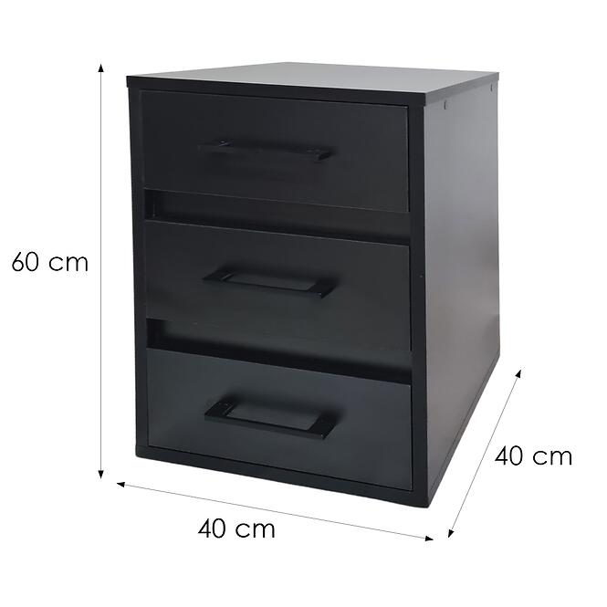 Irodai Konténer 3S fekete,2