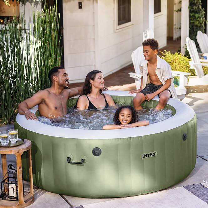 Spa hidromasszázs medence 1,96x0,71m olívazöld S2 28426NP