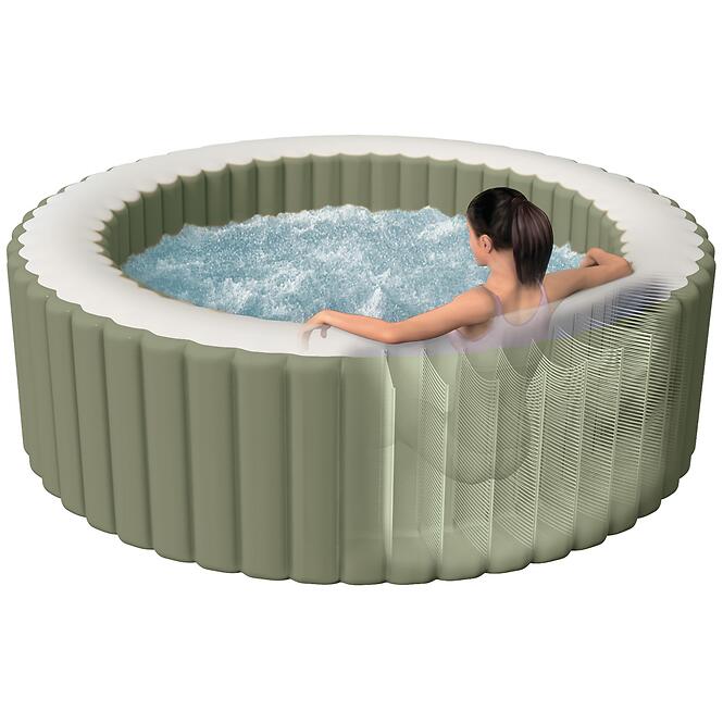 Spa hidromasszázs medence 1,96x0,71m olívazöld S2 28426NP