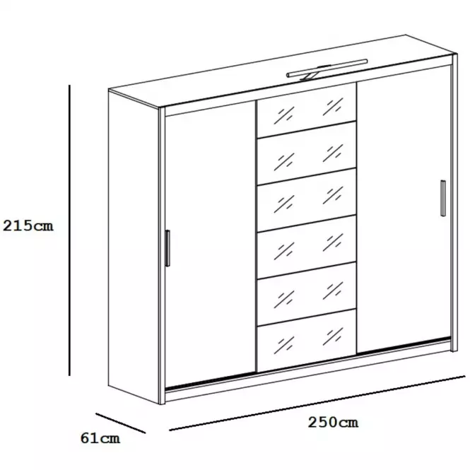 Szekrény Malibu 250 cm fehér,3
