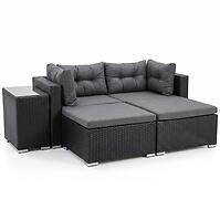 Centros fekete technorattan készlet