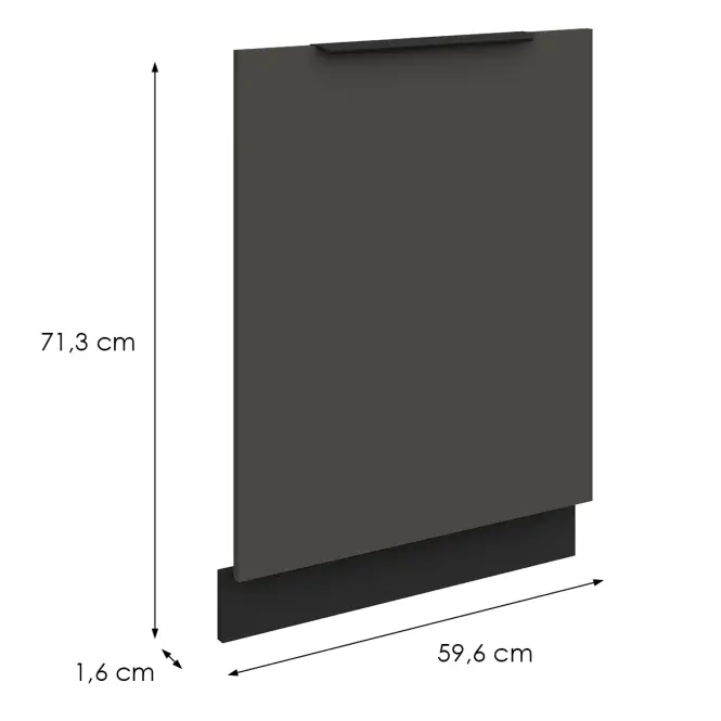 Mosogatógép ajtaja Zm Aria-Gr/Bl Anti Fingerprint 713x596,2