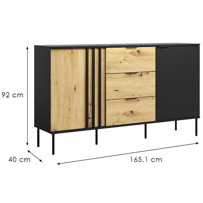 Komód 2D3SZ RiminI 03 fekete/artisan