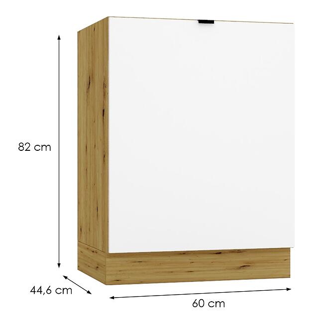 Konyhaszekrény Cosmo Gianna D60 P/L Fehér Alaszka/Tölgy Artisan,3