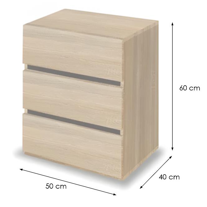 Éjjeliszekrény Fiókokkal Sys Effect  Kk2 Sonoma,2