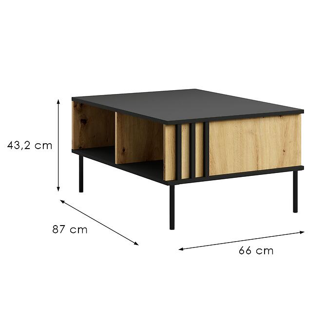 Dohányzóasztal Rimini 07 fekete/artisan