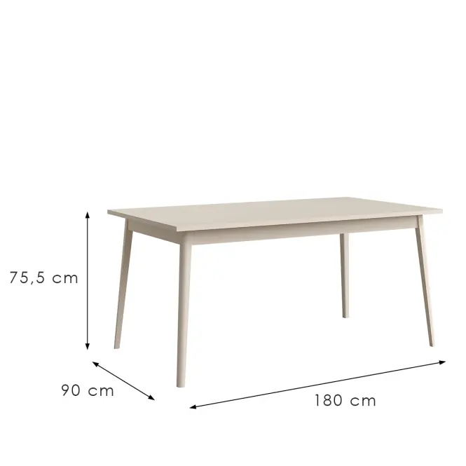 Asztal 180X90 Rose 05-B homokbézs