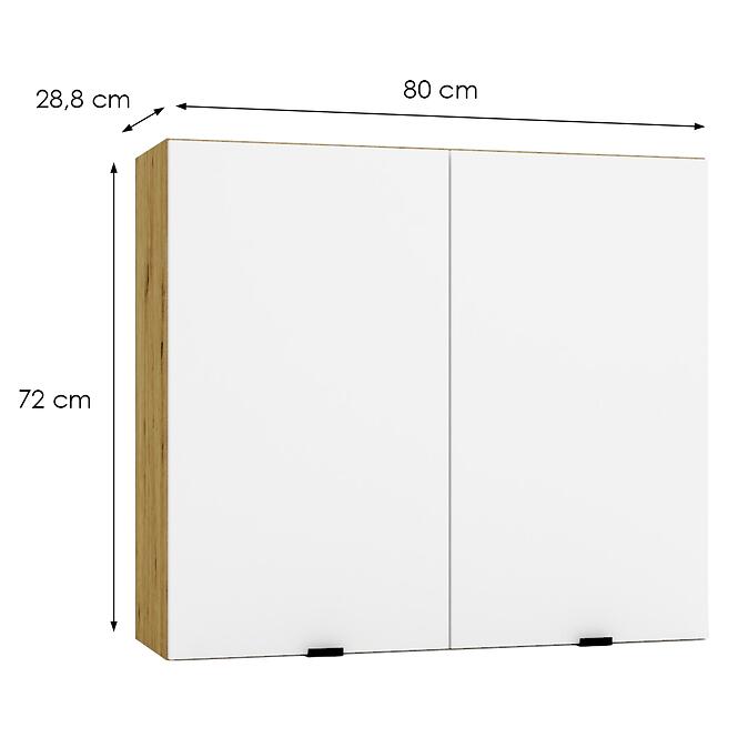 Konyhaszekrény Cosmo Gianna W80 Fehér Alaszka/TölgyArtisan