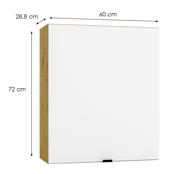 Konyhaszekrény Cosmo Gianna W60 P/L Fehér Alaszka/TölgyArtisan,3