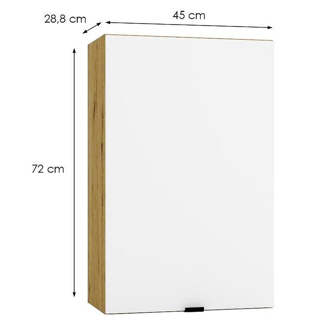 Konyhaszekrény Cosmo Gianna W45 P/L Fehér Alaszka/TölgyArtisan