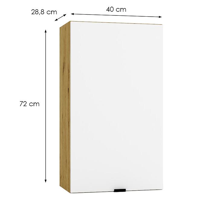 Konyhaszekrény Cosmo Gianna W40 P/L Fehér Alaszka/TölgyArtisan,3