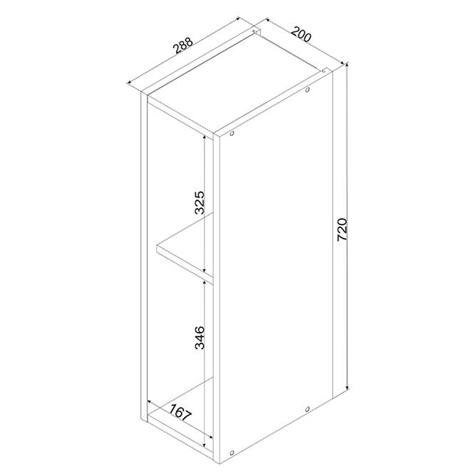 Konyhaszekrény Cosmo Gianna Wo20 Fehér Alaszka/TölgyArtisan,2