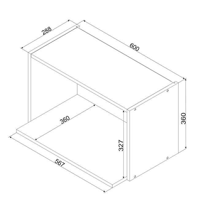 Konyhaszekrény Cosmo Gianna Wo60 Mv Fehér Alaszka/TölgyArtisan,2
