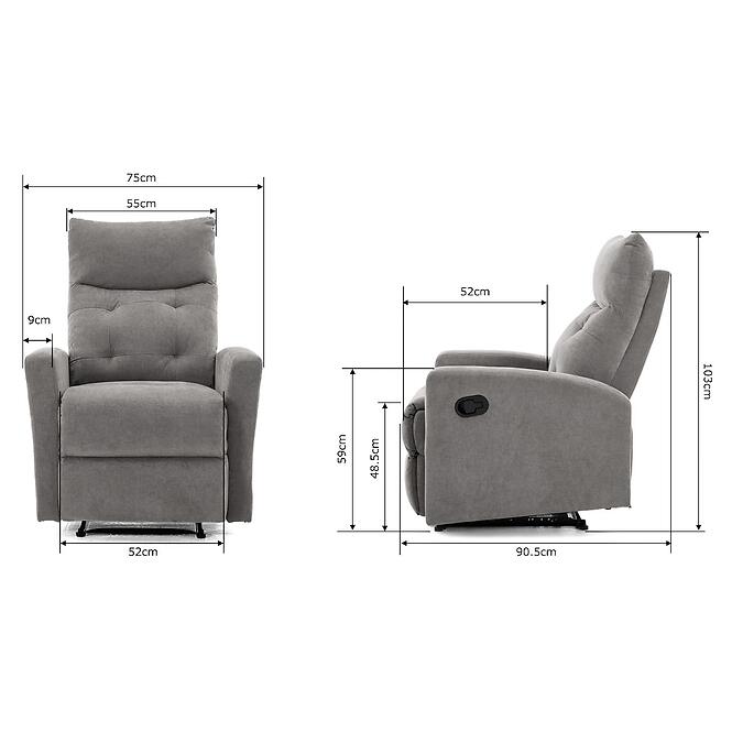 Fotel Zulo Maloy 11 szürke