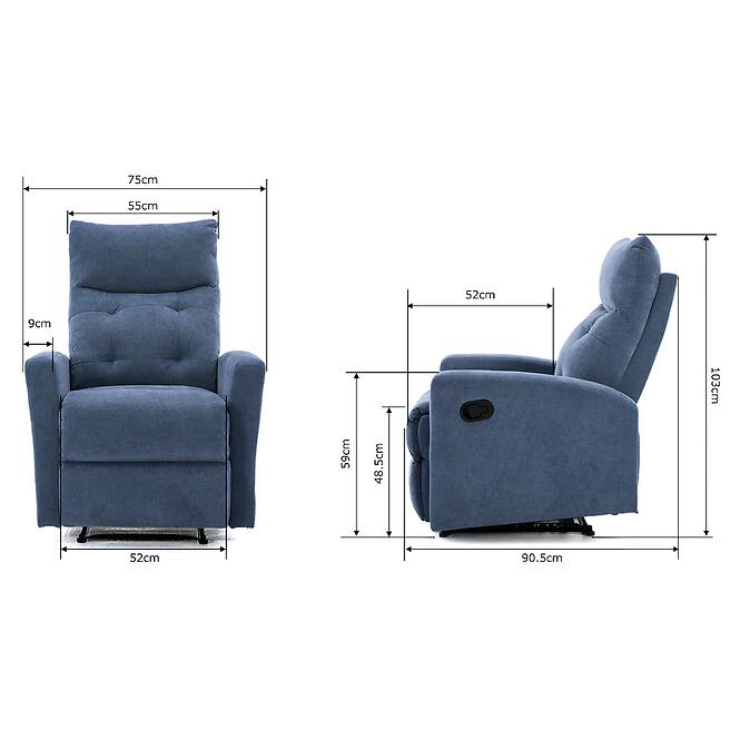 Fotel Zulo Maloy 86 kék