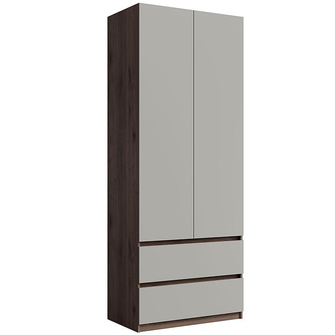 Szekrény Madison 2D2SZ 22 szürke/dió elegant