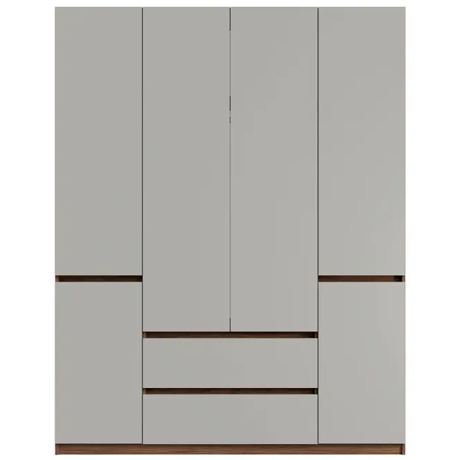 Szekrény Madison 6D 2SZ 46 szürke/dió elegant