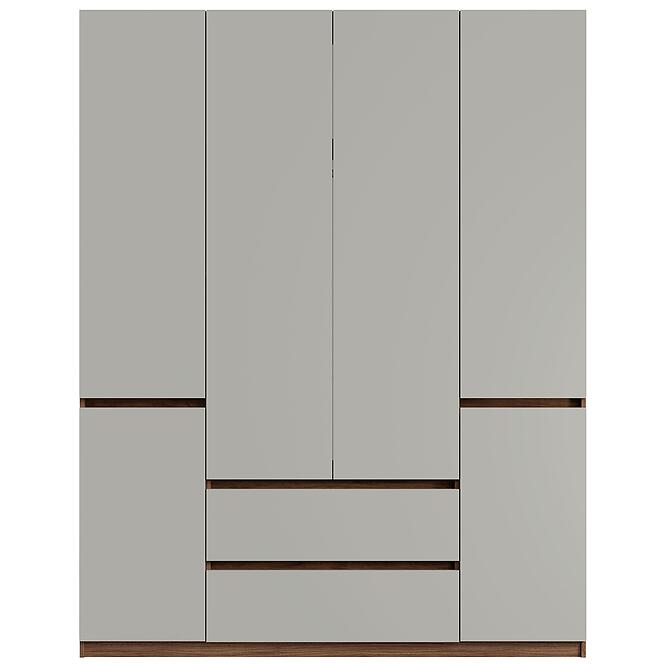 Szekrény Madison 6D 2SZ 46 szürke/dió elegant,3
