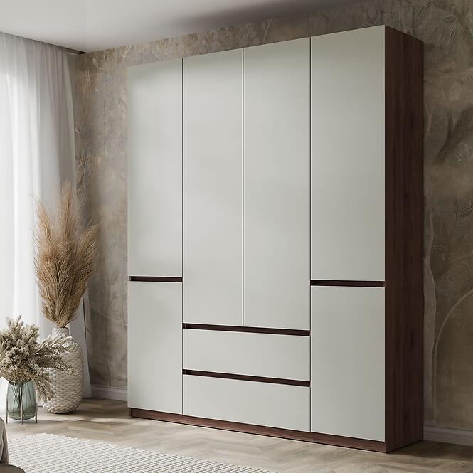 Szekrény Madison 6D 2SZ 46 szürke/dió elegant