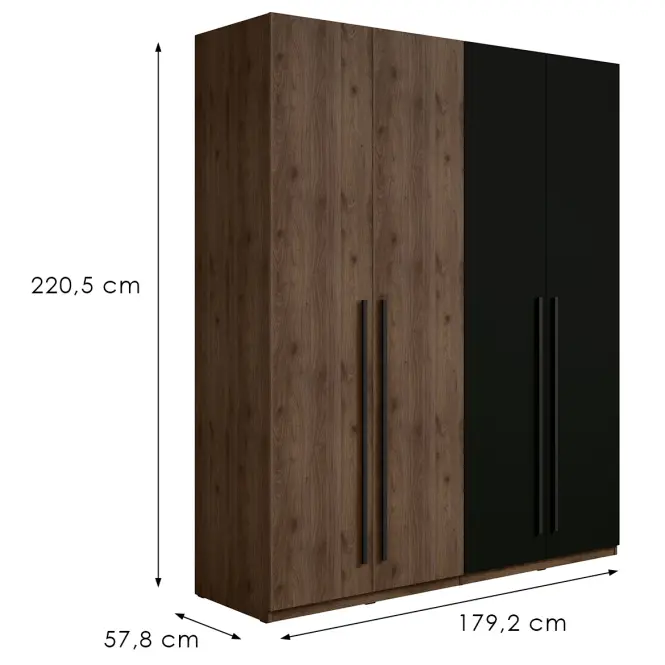 Szekrény Wenecja 20 dió elegant/fekete onyx