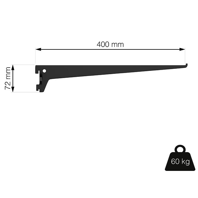 Tartó 400 mm fekete matt,3