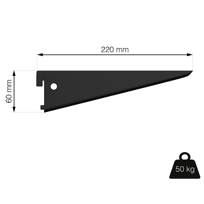 U-tartó 220 mm fekete matt,3