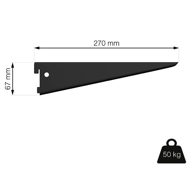 U-tartó 270 mm fekete matt