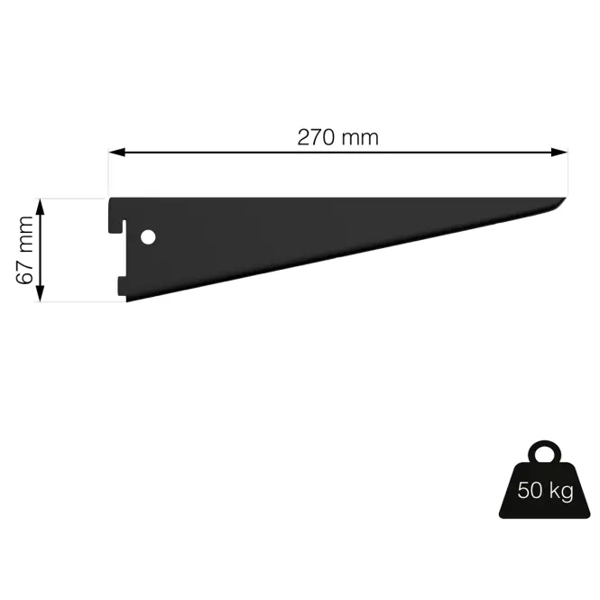 U-tartó 270 mm fekete matt,3