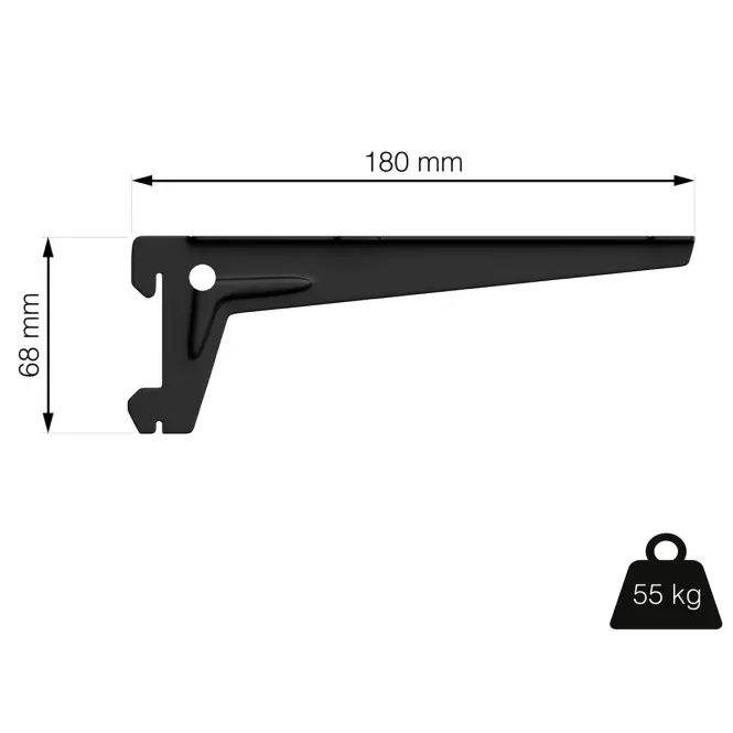Oldalsó tartó 180 mm fekete matt 1 pár
