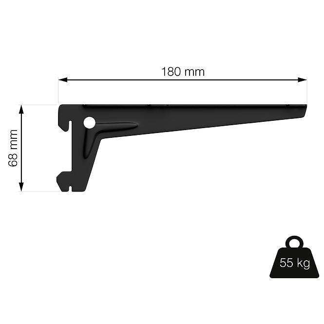 Oldalsó tartó 180 mm fekete matt 1 pár