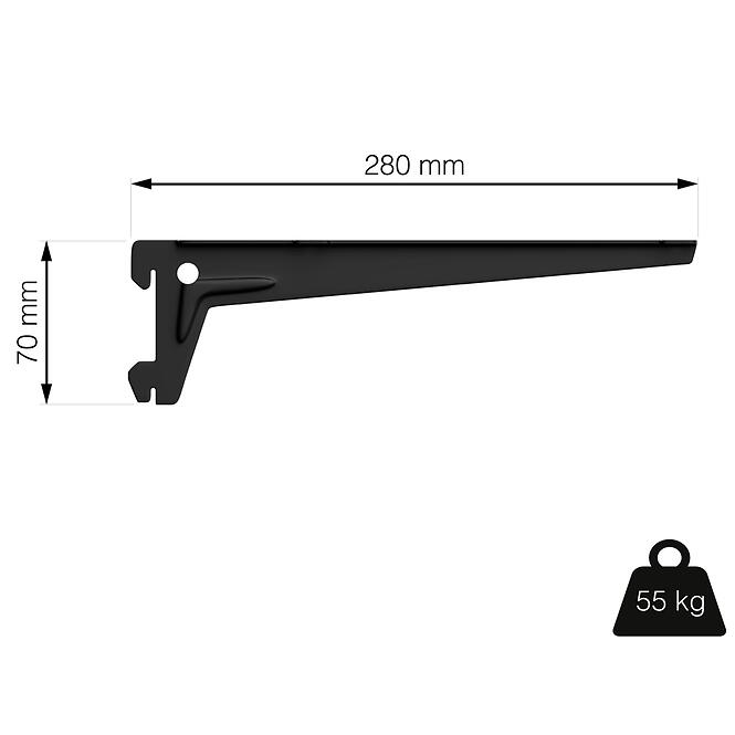 Oldalsó tartó 280 mm fekete matt 1 pár,3