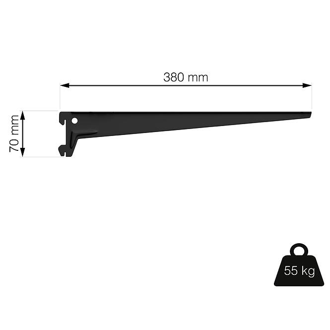Oldalsó tartó 380 mm fekete matt 1 pár,3