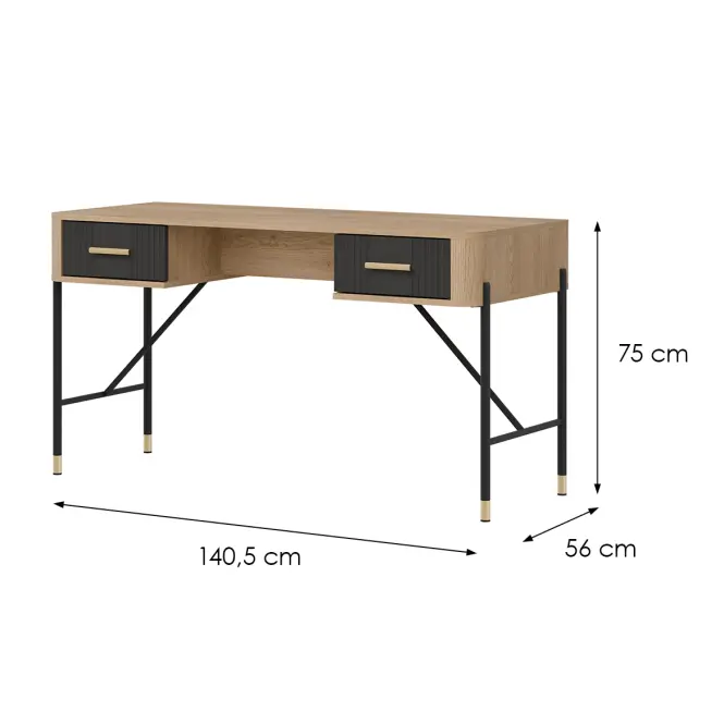 Íróasztal Dante Dt23 Cremona Tölgy/Antracit,7