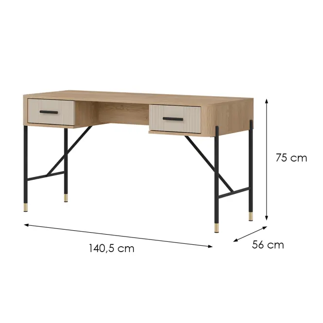 Íróasztal Dante Dt23 Cremona Tölgy/Kasmír,7