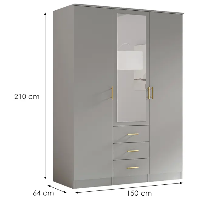Szekrény 3d Szürke,2