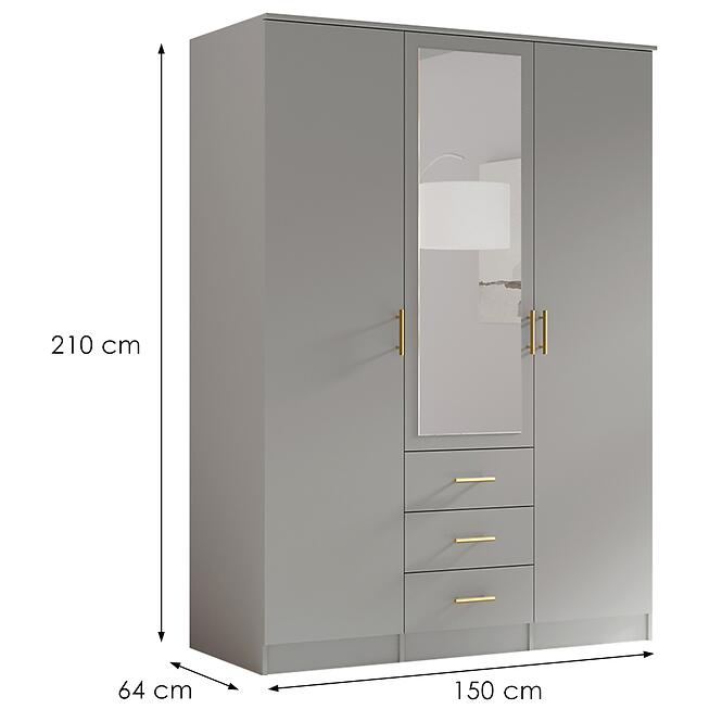 Szekrény 3d Szürke,2