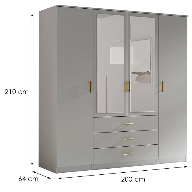 Szekrény 4d Szürke,2