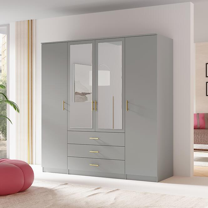 Szekrény 4d Szürke,5