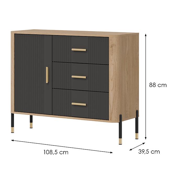 Komód Dante Dt03  Dąb Cremona/Antracit